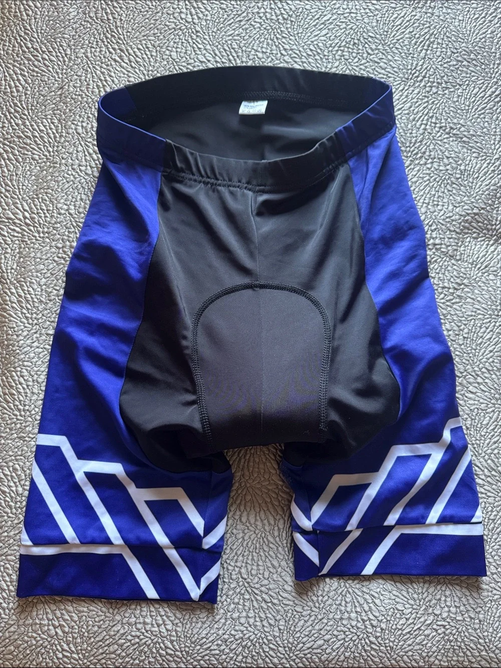 Men Blue and Black Cycling Shorts with Padded Chamois
